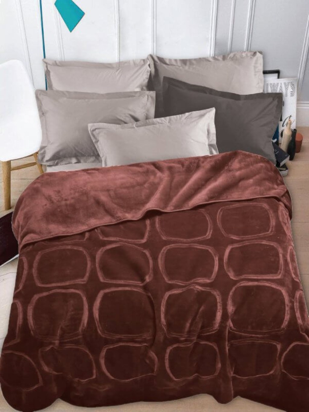 Κουβέρτα Βελουτέ Coffee Soft Mink Γαρύφαλλο | Γαρύφαλλο - Λευκά Είδη